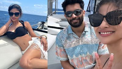 PICS: Mouni Roy flaunts her perfect curves in black bikini as she spends quality time with husband Suraj Nambiar on Ibiza vacay