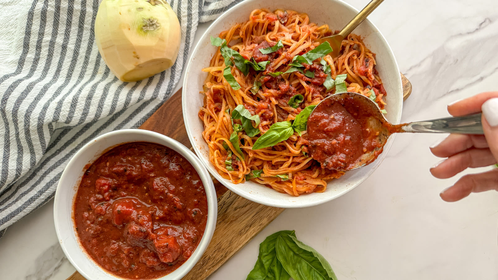 Spicy Spiralized Rutabaga "Pasta" Recipe