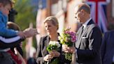 Earl and Countess of Wessex meet mourners on walkabout in Windsor