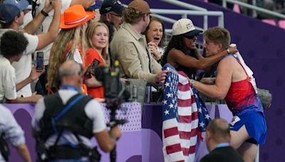 'We did it' | Team USA sprinter Hunter Woodhall's message to wife, Tara Davis-Woodhall, after winning gold