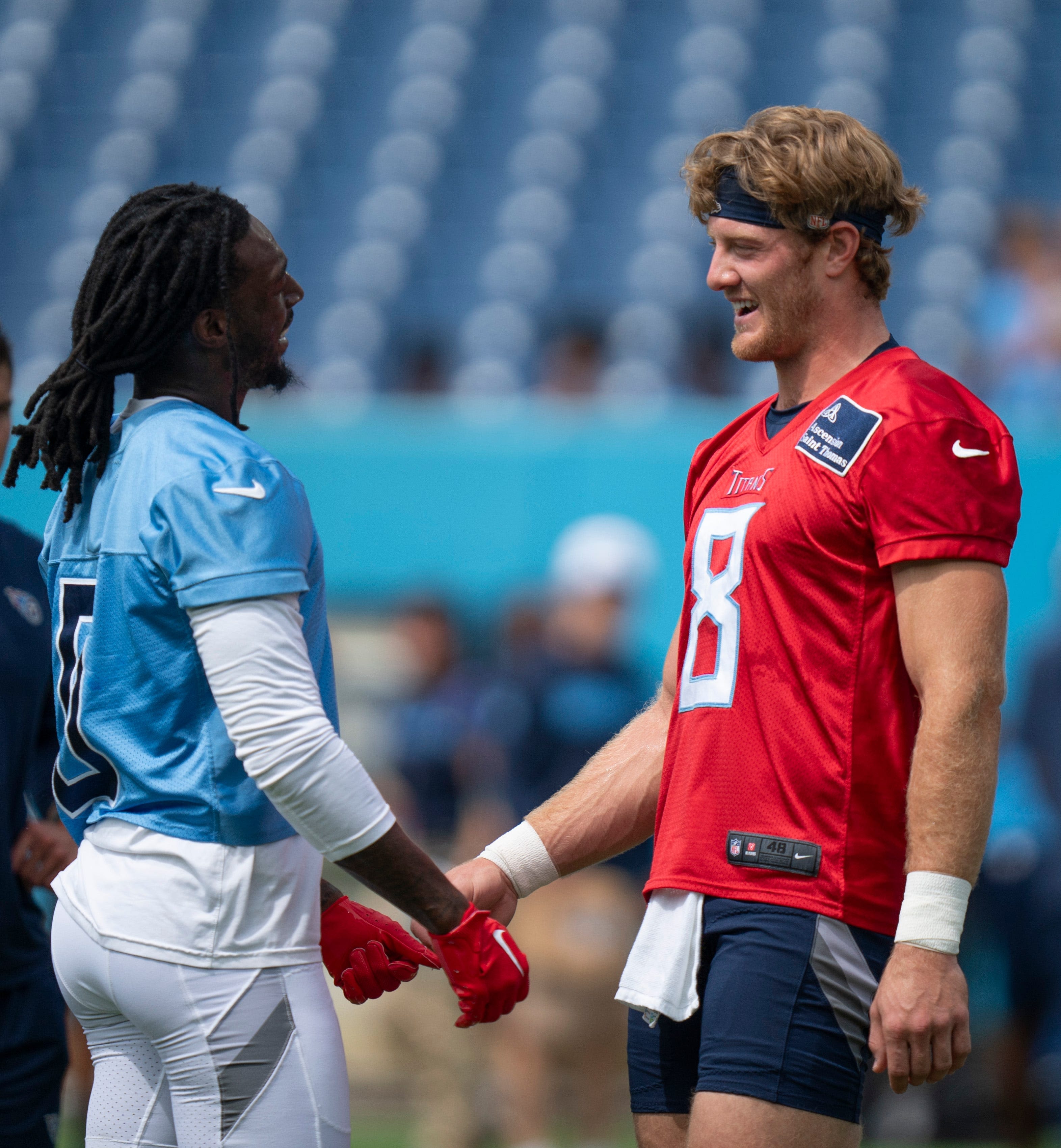 Tennessee Titans QB Will Levis throws to Calvin Ridley, Nick Westbrook-Ikhine