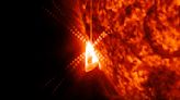 Powerful solar flare erupts from hidden sunspot sparking widespread radio blackouts (video)