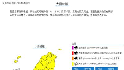 快訊／雨區擴大快躲！20縣市發大雨特報 注意雷擊、強陣風