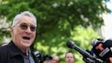 Robert De Niro speaks in support of President Joe Biden outside of Manhattan Criminal Court as Donald Trump stands trial