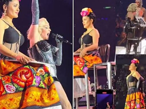 Madonna sube al escenario a Frida Kahlo encarnada en Salma Hayek