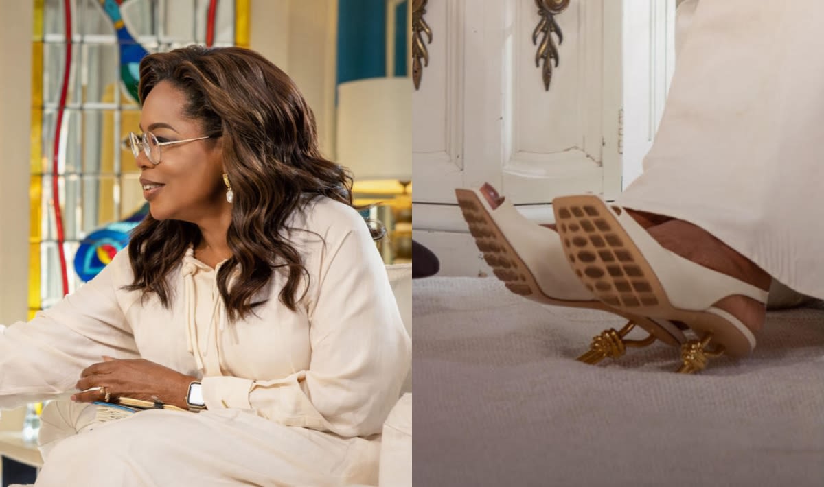 Oprah Winfrey Chooses Bottega Veneta’s Knot Sandals for Sit Down Interview With Riley Keough to Discuss Mom Lisa Marie Presley’s...