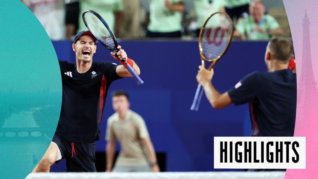 Paris 2024 Olympics tennis video highlights: Andy Murray & Dan Evans win thrilling tie break