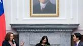 Taiwan's President Lai Ching-te (R) meets US Senator Tammy Duckworth (L) at the Presidential Office in Taipei