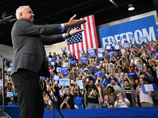 Tim Walz at Bethlehem rally makes case for Kamala Harris, tells crowd ‘We’re not going back’