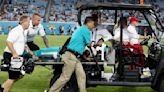 Daewood Davis of Dolphins carted off field after collision; preseason game vs. Jaguars halted