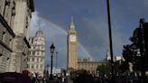 Rainbow Appears Over the Palace of Westminster Ahead of Queen Elizabeth II's Funeral