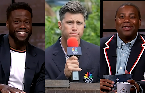 I Can't Get Enough Of Kenan Thompson And Kevin Hart Absolutely Roasting Colin Jost's Janky AF Olympics Setup