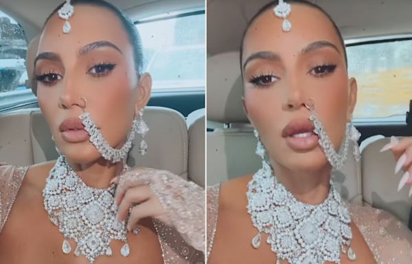 Kim Kardashian Is Literally Dripping in Diamonds at Billionaire Heir Anant Ambani's Wedding