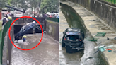 Mazda car crashes into Bukit Batok canal, 62-year-old woman taken to Ng Teng Fong Hospital