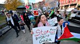 Hundreds march in pro-Palestine rally outside Worcester City Hall