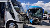 VIDEO: Fuerte choque entre dos autobuses de pasajeros en la autopista México-Pachuca deja 14 lesionados | El Universal
