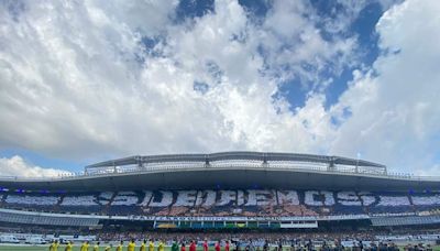 FOTOS: 'Subiremos' e temática do Círio; veja os mosaicos da torcida do Remo no Mangueirão