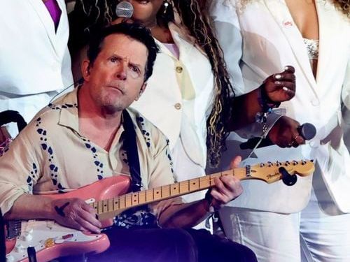 Michael J. Fox celebrates his 'mind blowing' Glastonbury performance with Coldplay