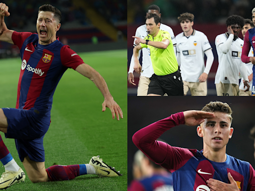 Barcelona player ratings vs. Valencia: Chaos in Catalunya! Robert Lewandowski hat-trick secures win after another nightmare for Ronald Araujo | Goal.com