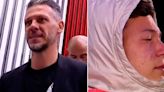 La emoción de Martín Demichelis al ingresar al banco en su último partido como DT en River: de la ovación y su look a las lágrimas de su hijo Bastian