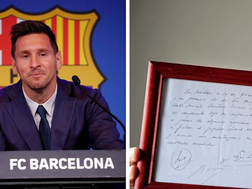 Remember Lionel Messi’s signed napkin to seal Barcelona move? It’s been auctioned for an incredible amount