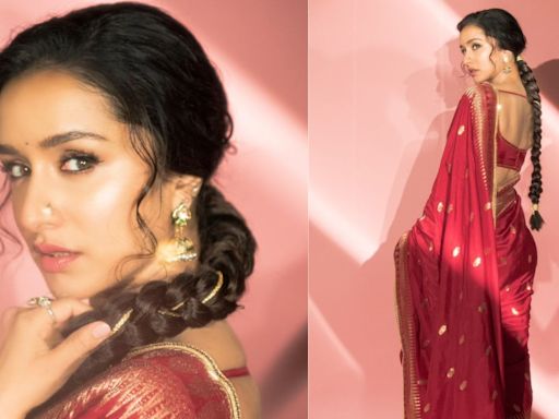 Shraddha Kapoor Is The Stree In Masaba Gupta Designed Red Banarasi Saree - News18