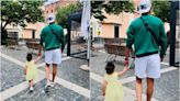 Raha holds onto Ranbir Kapoor's hand while enjoying a stroll; Picture courtesy - Alia Bhatt! - Times of India