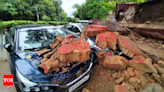 Several cars damaged as school wall collapse in Delhi | Delhi News - Times of India