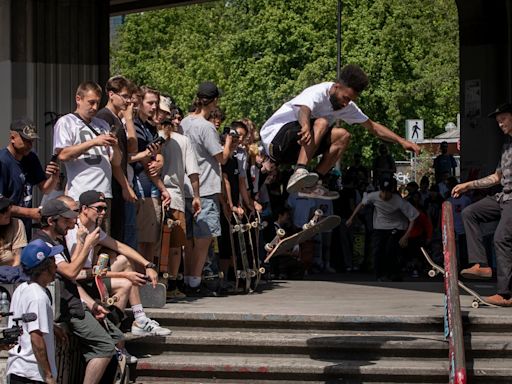 Skater boys and girls descend on downtown Vancouver for Go Skate Day