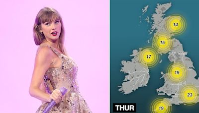 London spared bleak weather as Taylor Swift arrives in town for Eras tour gigs