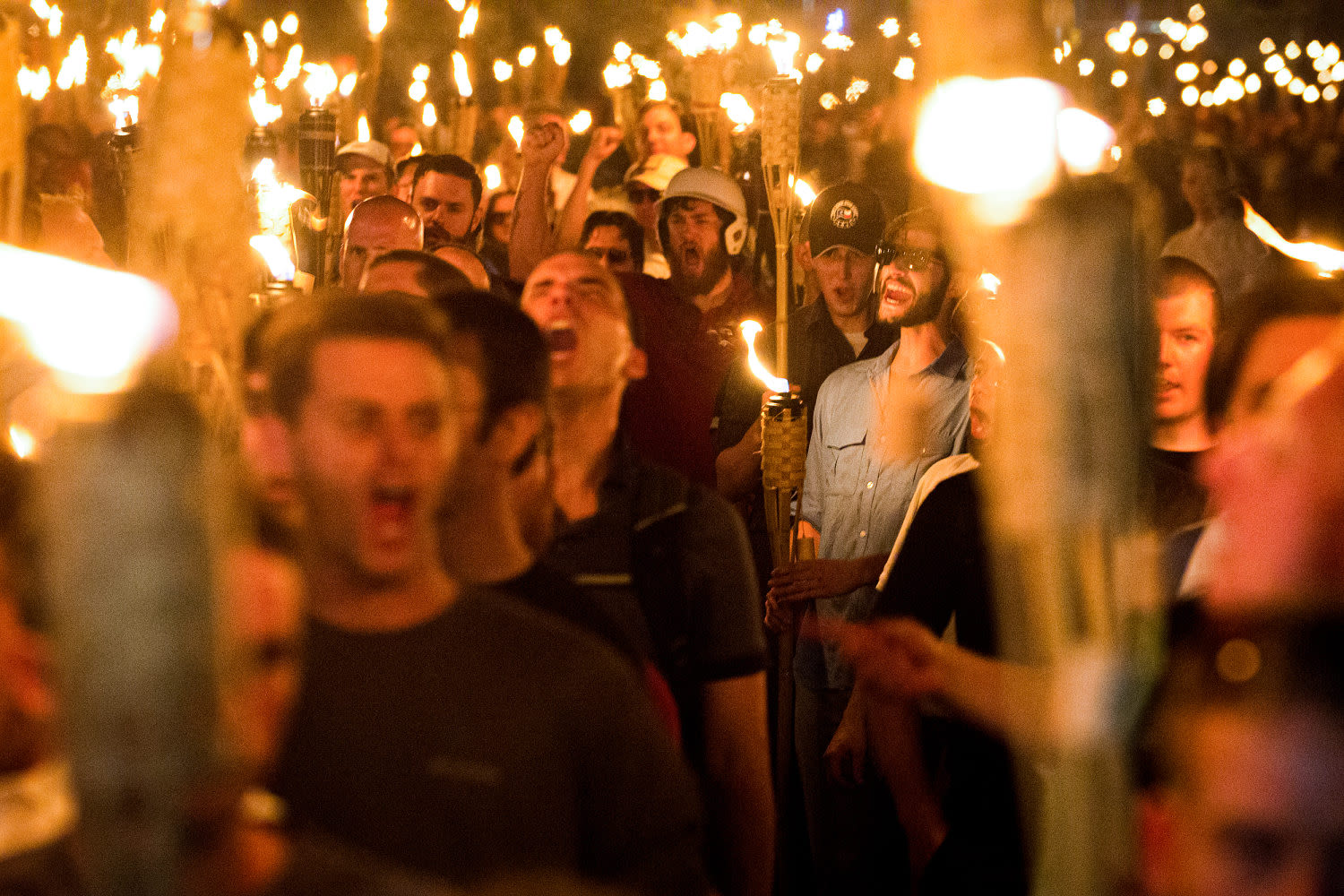 Trump minimizes the violence at deadly neo-Nazi rally to bash Biden over campus protests