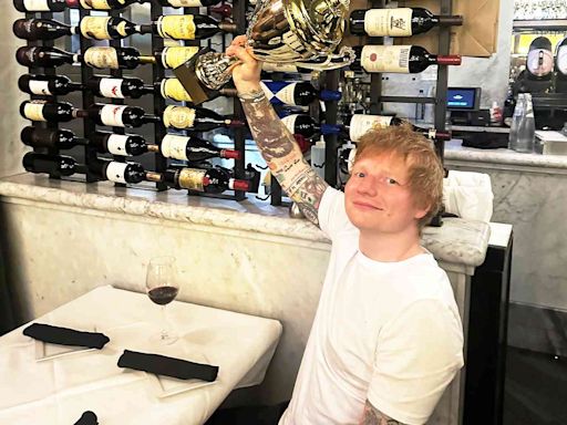 Ed Sheeran Feasts on Italian (and Scores an Arm-Wrestling Trophy!) Before Playing Boston Calling (Exclusive)