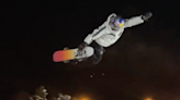 Professional Snowboarder Sends It On A Tiny Snowboard