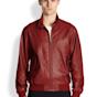 Red Leather Bomber Jacket