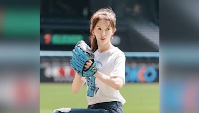 Lin Chi-ling elated over first pitch experience in Hokkaido