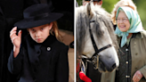 Princess Charlotte nods to 'Gan Gan's' love of horses at Queen's funeral with horseshoe brooch