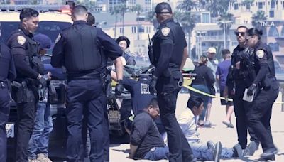 2 hospitalized after large brawl breaks out near Santa Monica Pier