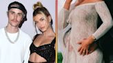 Hailey Bieber Shows Off New Angle of Her Baby Bump in White Lace Gown