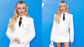 Sabrina Carpenter Means Business in Blazer Minidress at Louis Vuitton Spring 2025 Menswear Show in Paris