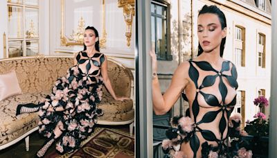 Katy Perry's Geometric Cutout Noir Kei Ninomiya Gown Was A Risque Stroke Of Bold Style