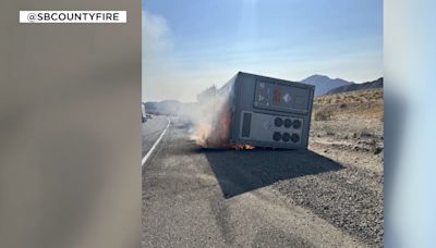 Drivers headed to Las Vegas stuck on I-15, I-40 into weekend as crews battle truck fire