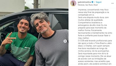Gabriel Medina terá a companhia do padrasto nas Olimpíadas: "Será importante para mim"