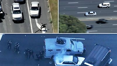 Gunman leads cops on wild high-speed chase then survives suicide attempt on California highway