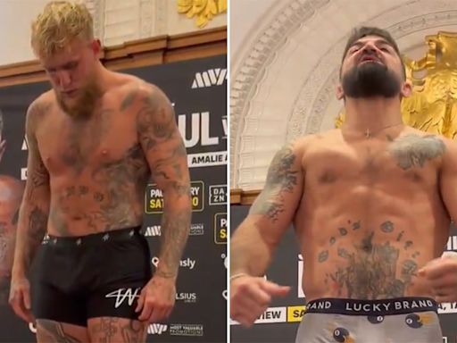 Video: Jake Paul, Mike Perry make weight in Tampa