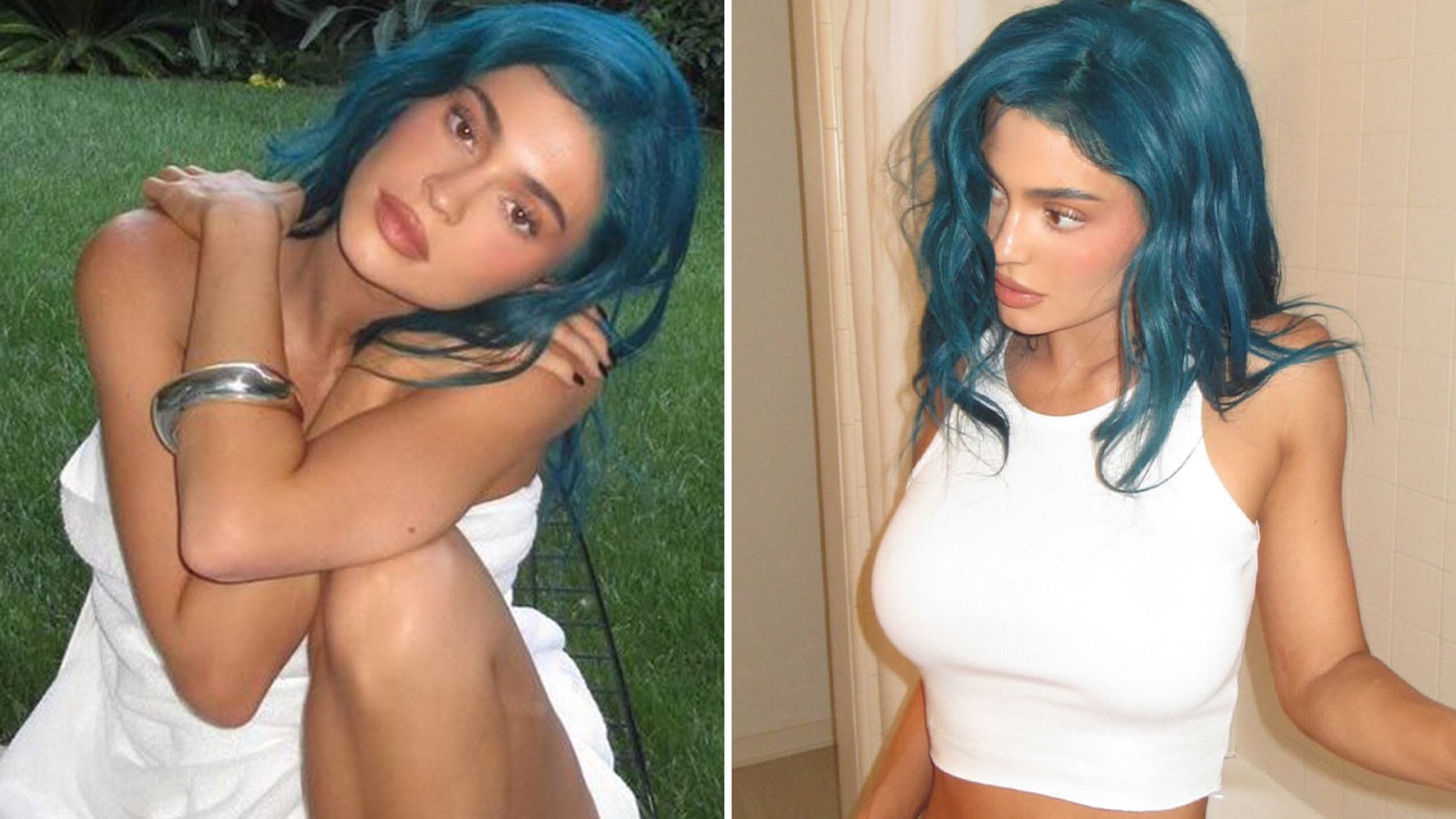 Kylie Jenner Back To Her Roots As A Blue-Haired Babe!