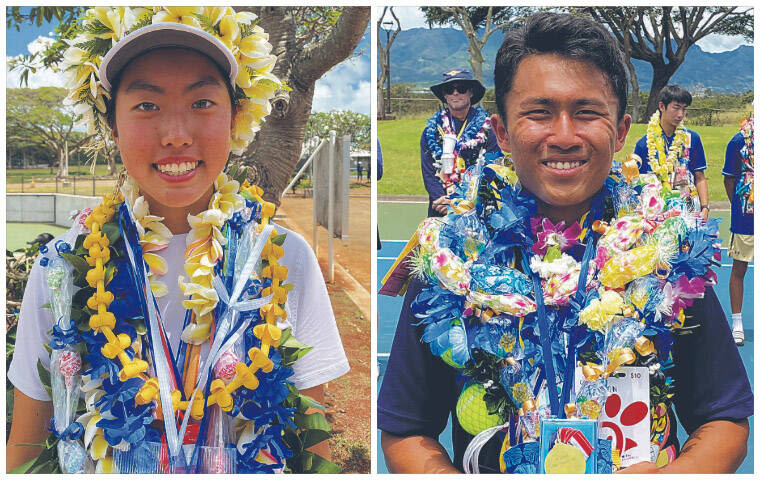 Moanalua's Kurizaki and Punahou's Jim On win state tennis titles
