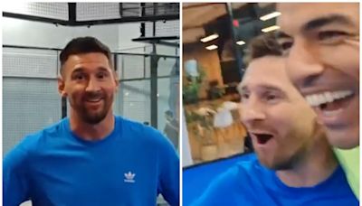 Video: Lionel Messi jugó al pádel con Luis Suárez y deslumbró a todos con su habilidad