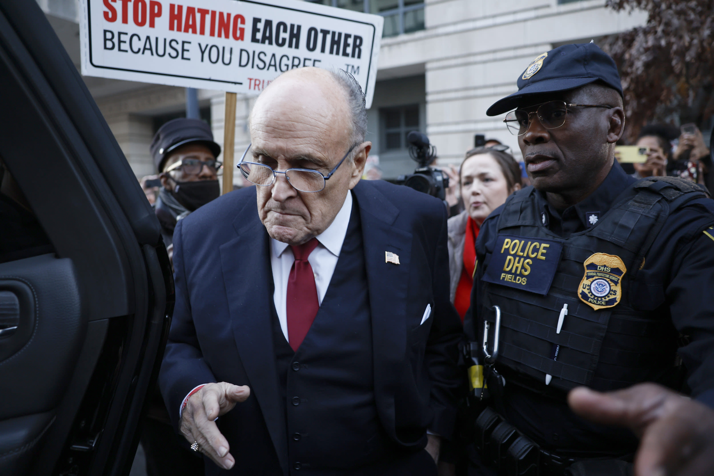 Rudy Giuliani getting served indictment at 80th birthday party sparks jokes
