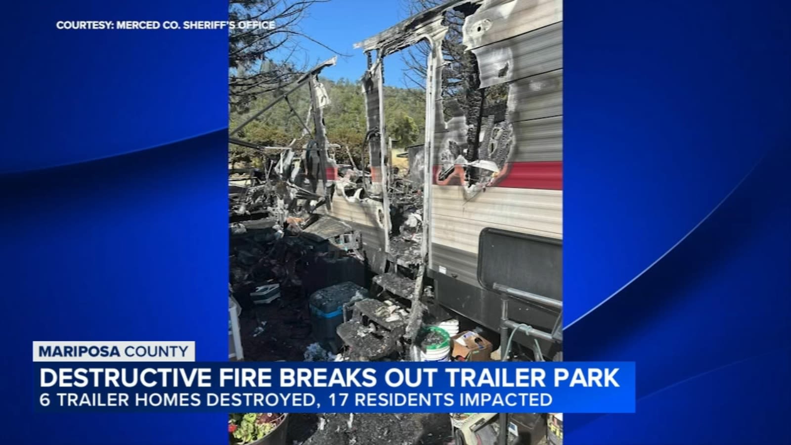 Destructive fire breaks out at Mariposa County trailer park