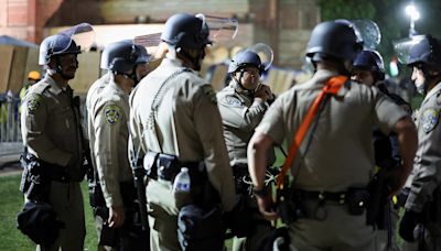 Police mass near UCLA pro-Palestinian protest camp, a day after violent clashes